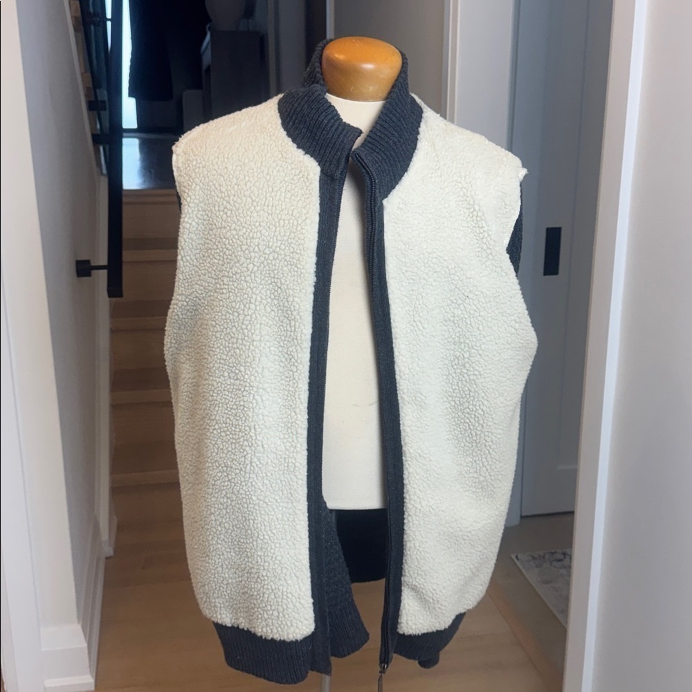 Mark Law Sherpa-Lined Zip Sweater – Size XL – Grey Knit - Picture 6 of 9